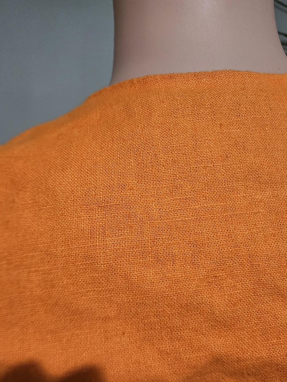 Abercrombie Orange Linen Tie Front Top Ruffle Sleeve Crop Euro Summer. XS - Picture 16 of 16